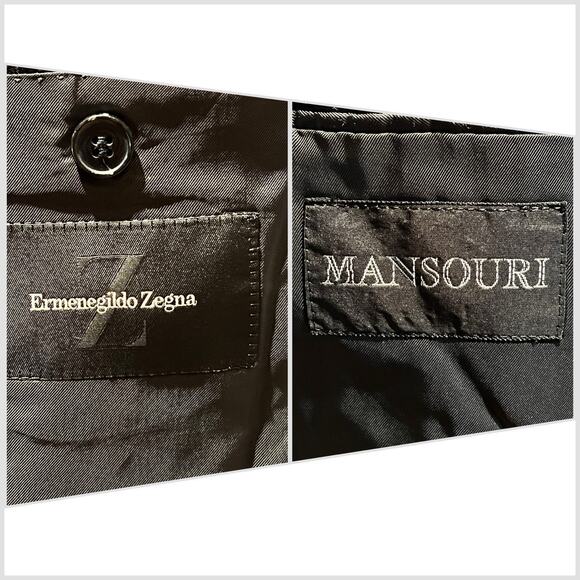 Ermenegildo Zegna 40R Black with Emerald Green Gray Dotted Stripe Blazer - Picture 16 of 16